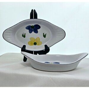 Maxam Italian Daisy Augratin Casserole Bowls 8.7" single portion Portugal set-2